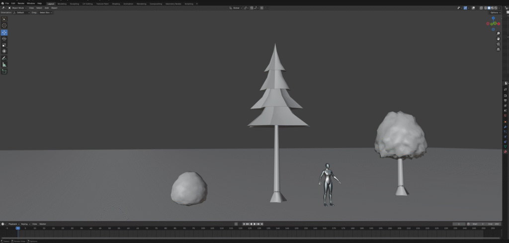 Grobe Vegetation in Blender