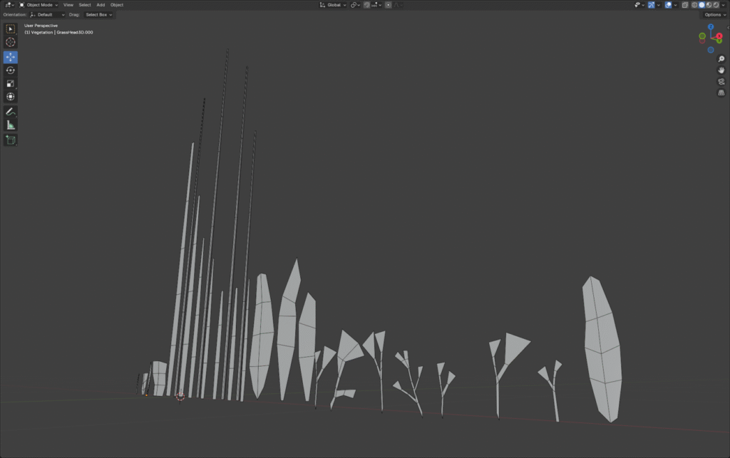 Gras 3D-Modell flach